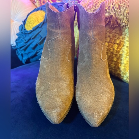 LUCKY BRAND tan suede booties sz 10 - Picture 4 of 7
